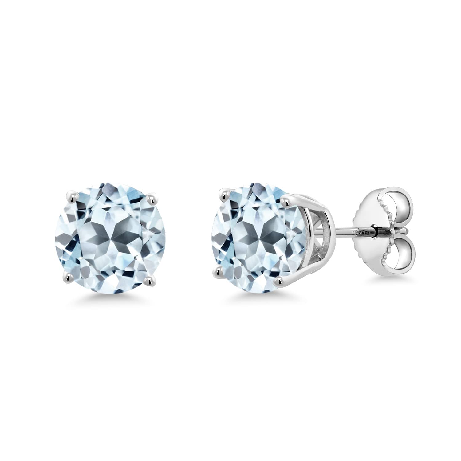 Gem Stone King 2-4 Cttw Round Gemstone Birthstone Stud Earrings For Women Men | 