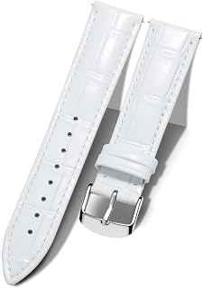 BINLUN Leather Watch Strap 10mm-24mm Crocodile Design Alligator Quick Release Replacement Straps for Smartwatch Men Women