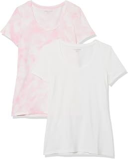 Amazon Essentials Women's Classic Fit Crew Neck Short Sleeve Cotton T-Shirt, Pack of 2 (Available in Plus Size)