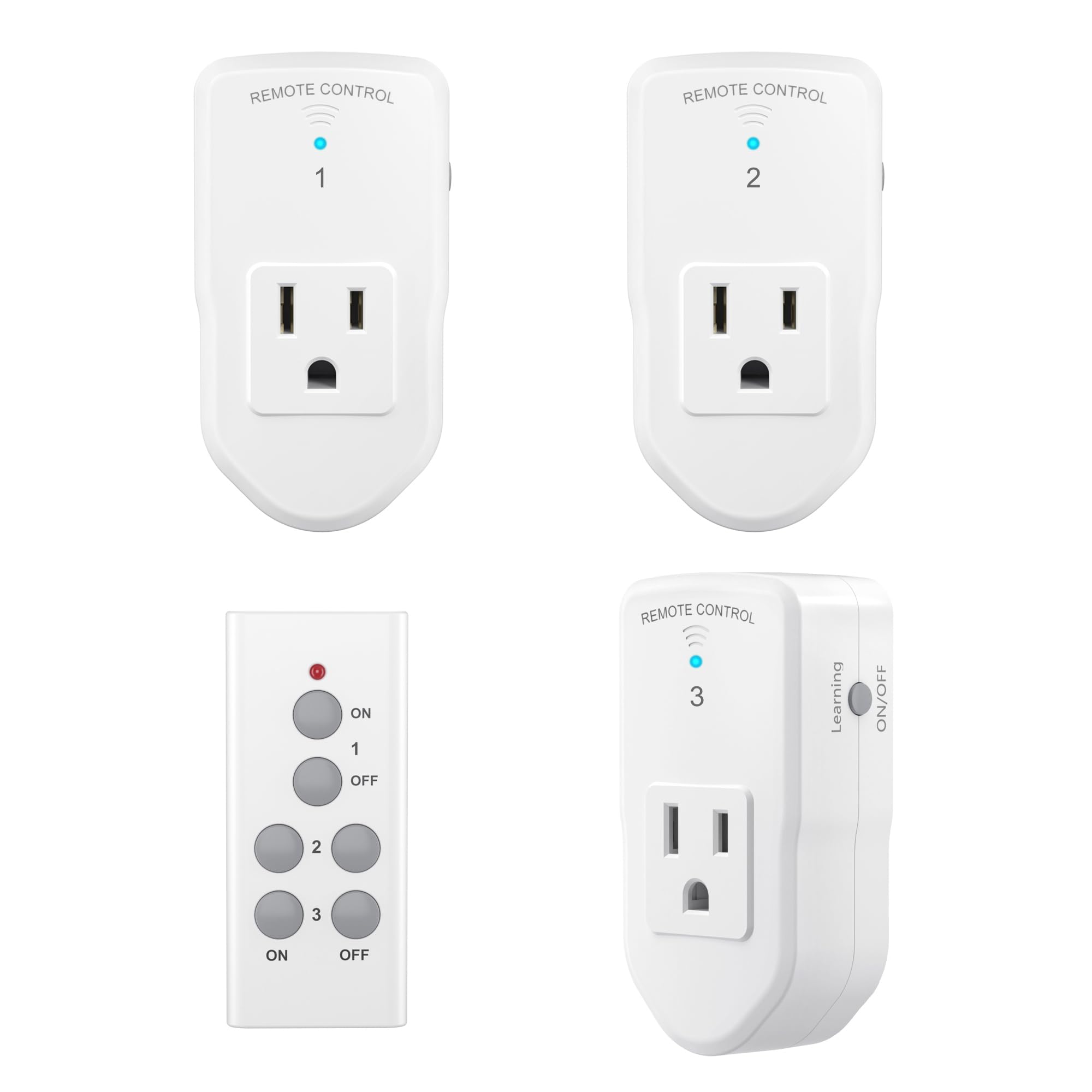 BN-LINK Wireless Remote Control Outlet Electrical Switch for Lights, Fans, Chris