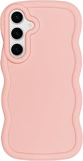 Slim Fit Case for Samsung Galaxy S23 FE, Wave Frame, Cute Soft TPU Thin Protective Phone Cover for Women, Light Pink
