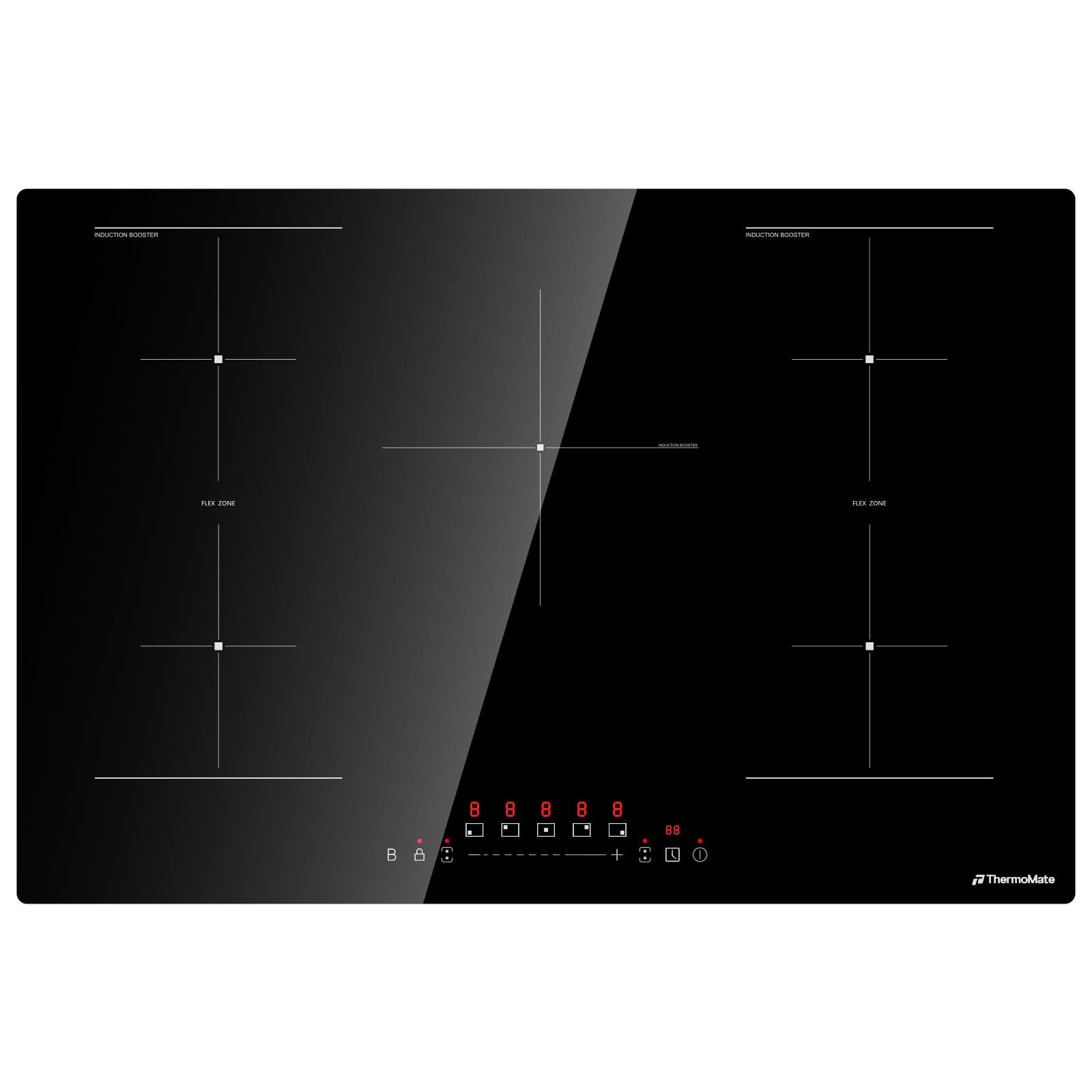 ThermoMate 30 Inch Induction Cooktop, 5 Burners Electric Stove Top with Bridge-S
