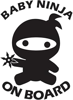Baby Ninja On Board Funny Bumper Sticker Vinyl Decal Parenthood Sticker Car Truck Van SUV Window Sticker Joke Prank Sticker