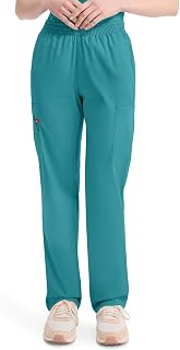Dickies EDS Signature Scrubs for Women, Elastic Waist Pull-On Cargo Pants for Women in Soft Brushed Poplin - 86106