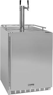 Kegco Kegerator 24" Wide Dual Tap Stainless Steel Undercounter Beer Dispenser HK38SSU-2