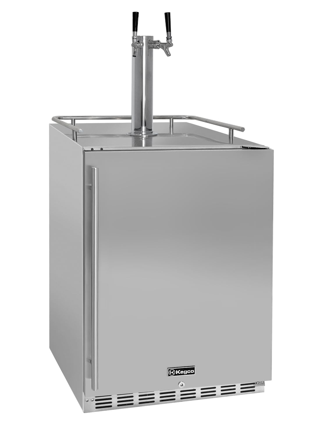 Kegco Kegerator 24" Wide Dual Tap Stainless Steel Undercounter Beer Dispenser HK