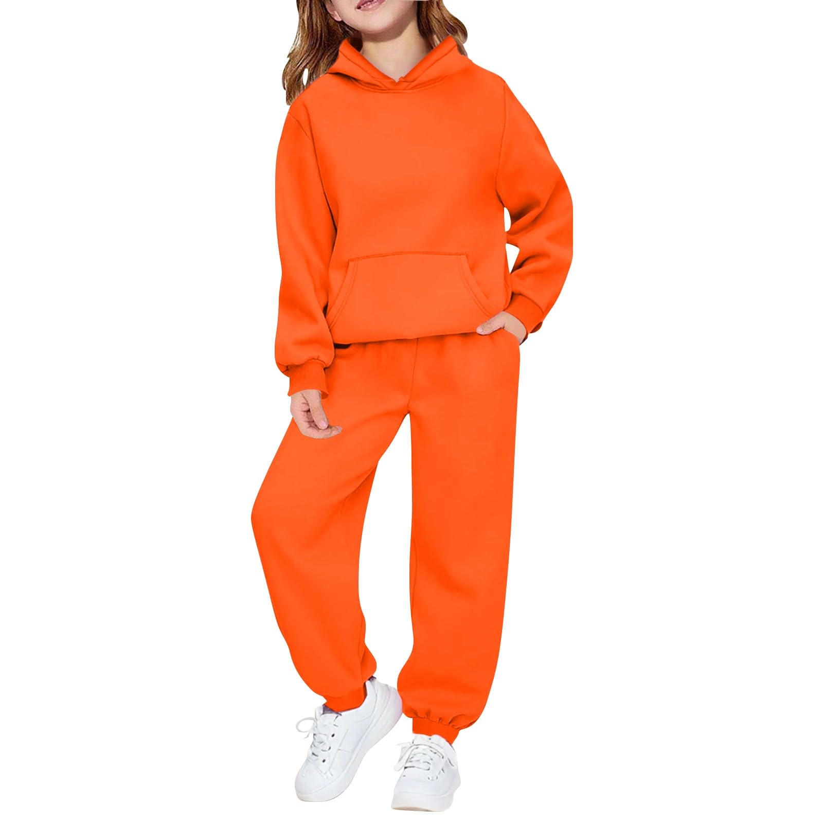 Hoodie Sweatsuit Set for Boys Girls 2 Piece Hooded Sweatshirt Jogger Sweatpants 
