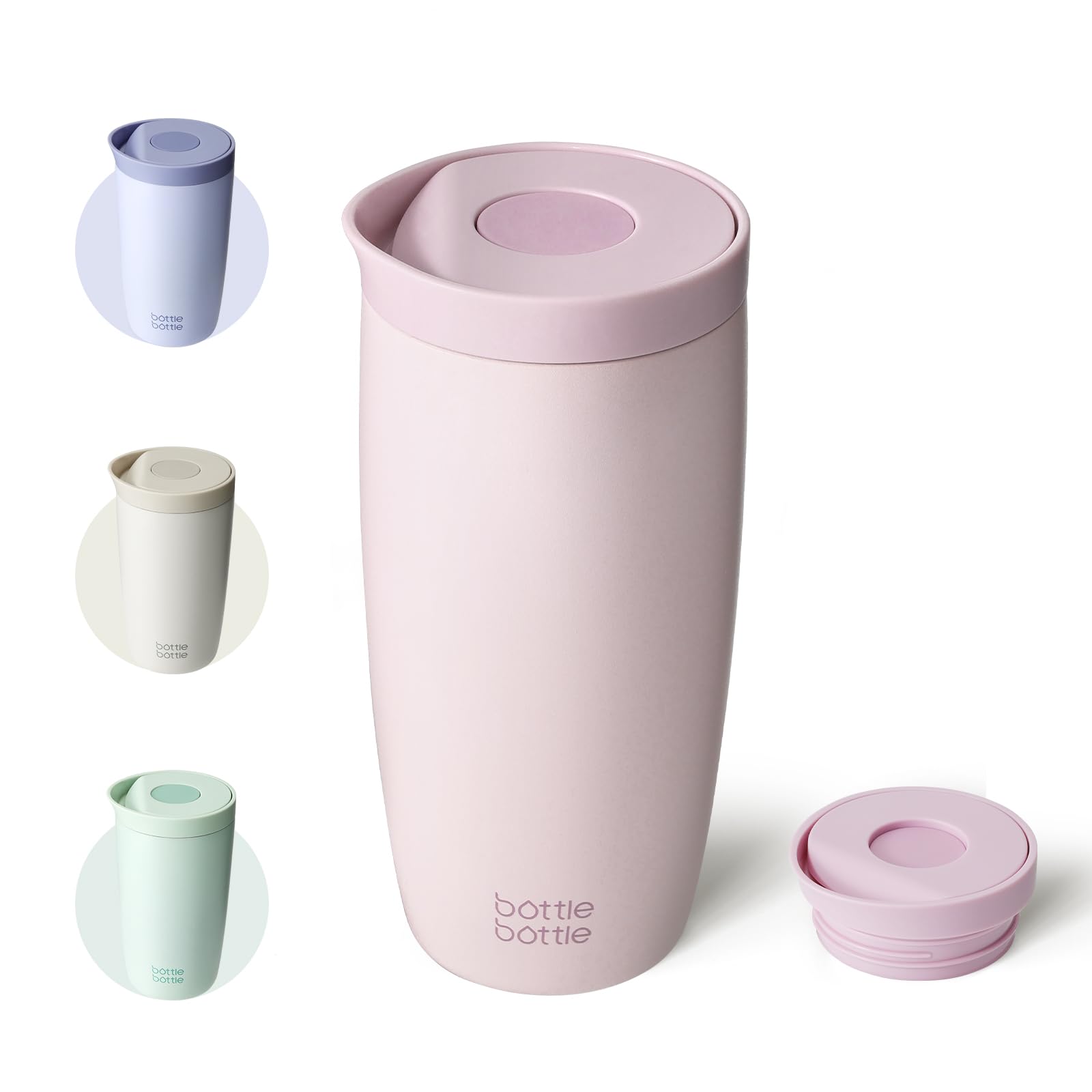 BOTTLE BOTTLE Travel Mug (Pink, 500, Milliliters)