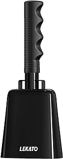 8 Inch Steel Cow Bell with Handle, Cheering bell for Sporting Events, Noise Makers CowBell for Football Games,Party, Chimes Percussion Concert, Graduation, School Bell, Farm Ranch