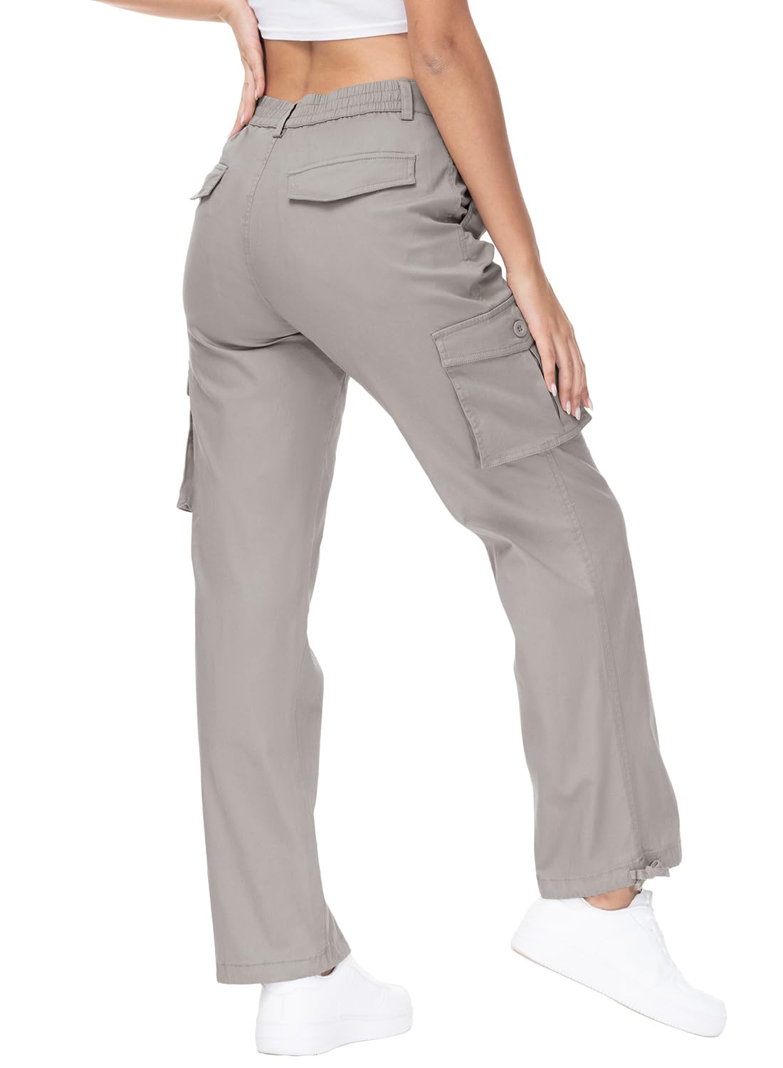 Gopune Womens Cargo Pants Lightweight Water Resistant Elastic Waist Athletic Wor