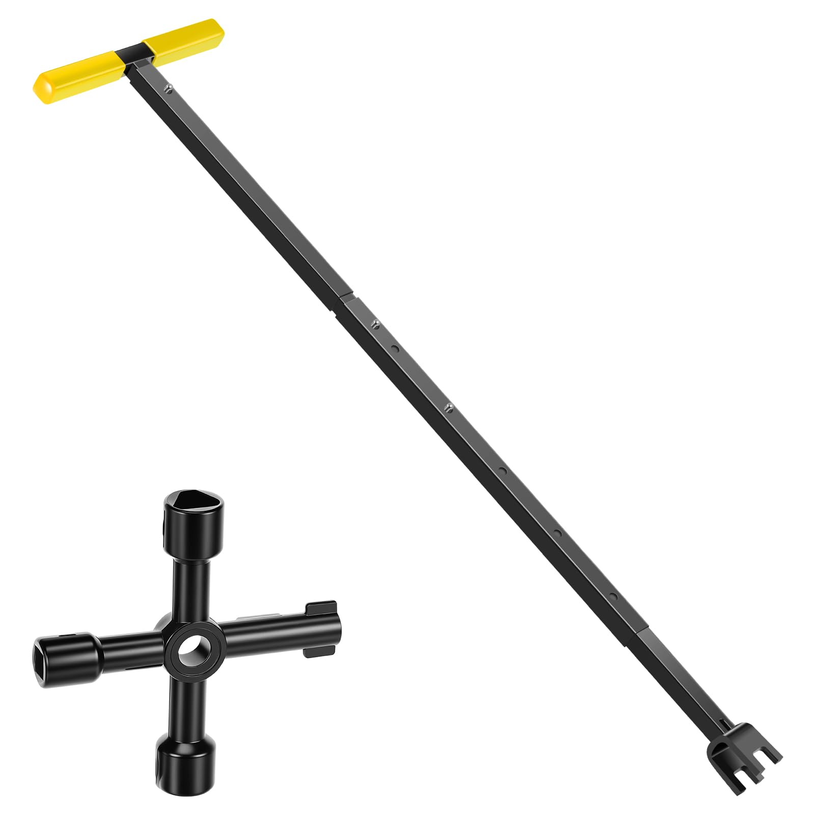 JETHMA 16.9-37.2 Inch Adjustable Household Carbon Steel Stopcock Key, Extendable