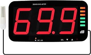 Decibel Meter Recorder 13 Inches Sound Level Meter, Wall Mount Noise Meter for Classroom Sound Meter with 16.4ft Sensor, Buzzer Alarm and Unlimited Data Logging, Noise Meter Decibel for Studio, Home