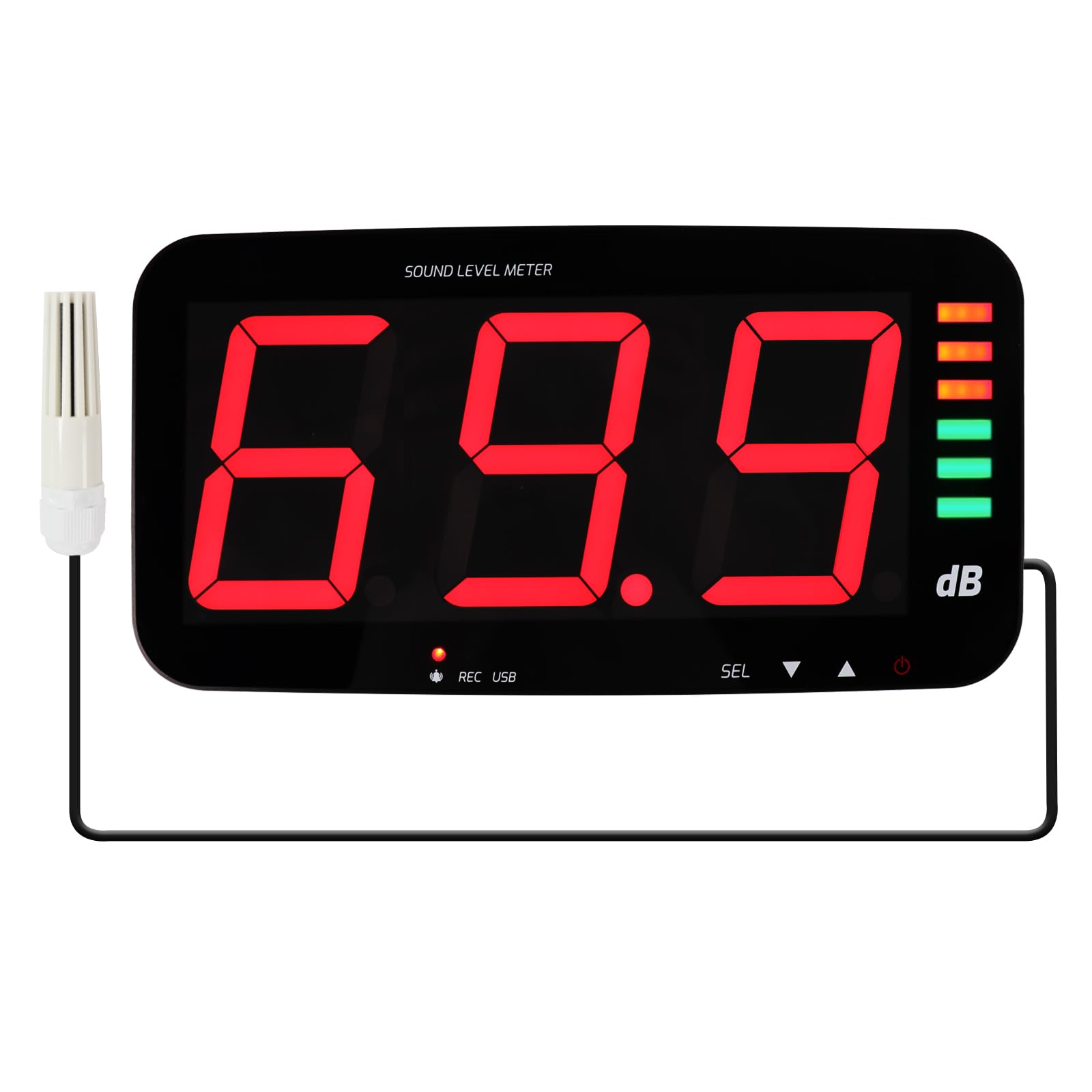 Decibel Meter Recorder 13 Inches Sound Level Meter, Wall Mount Noise Meter for C