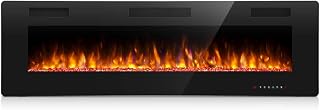 Antarctic Star 36 Inch Electric Fireplace in-Wall Recessed and Wall Mounted, Fireplace Heater and Linear Fireplace with Multicolor Flame, Timer, 750/1500W Control by Touch Panel & Remote