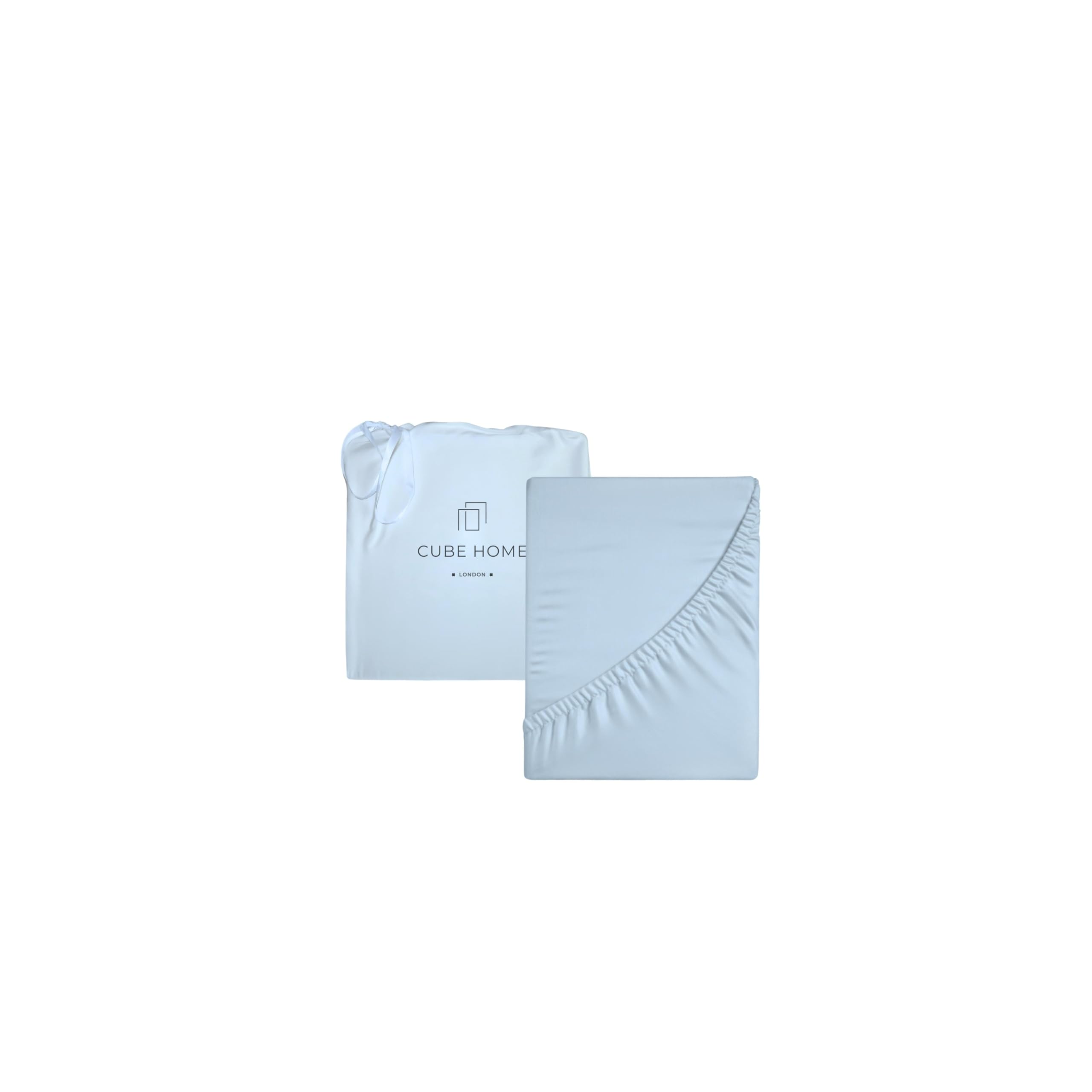 Cube Home - Luxury Fitted Sheet, Deep Pocket - 100% Natural Bamboo, Soft, Breath