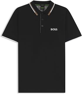 BOSS Hugo Mens Paddy Pro Contrast Stripe Regular Fit Logo Polo Shirt