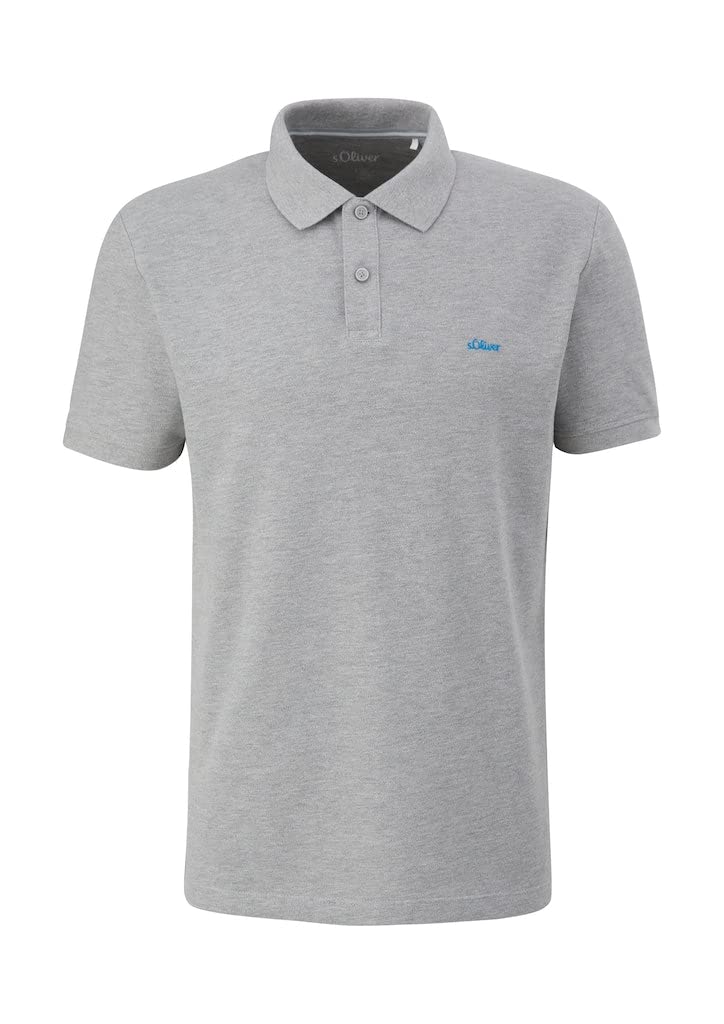 s.Oliver Polo a Maniche Corte, Grey/Black, M Uomo
