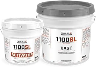 Simiron Epoxy Resin Coating 3 Gallon Kit - Light Gray - Standard Cure Speed - for Floors, Counter Tops, Garages & More -100% Solids -2 Components - Self Leveling, Chemical Resistant, Solvent-Free