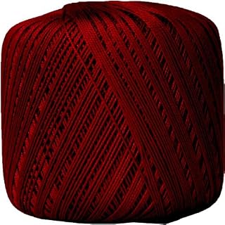 ThreadArt 100% Cotton Crochet Thread Size 10, Burgundy 37 | Soft pure cotton crochet thread for lace, doilies, amigurumi and crafts. Smooth finish with crisp stitch definition.