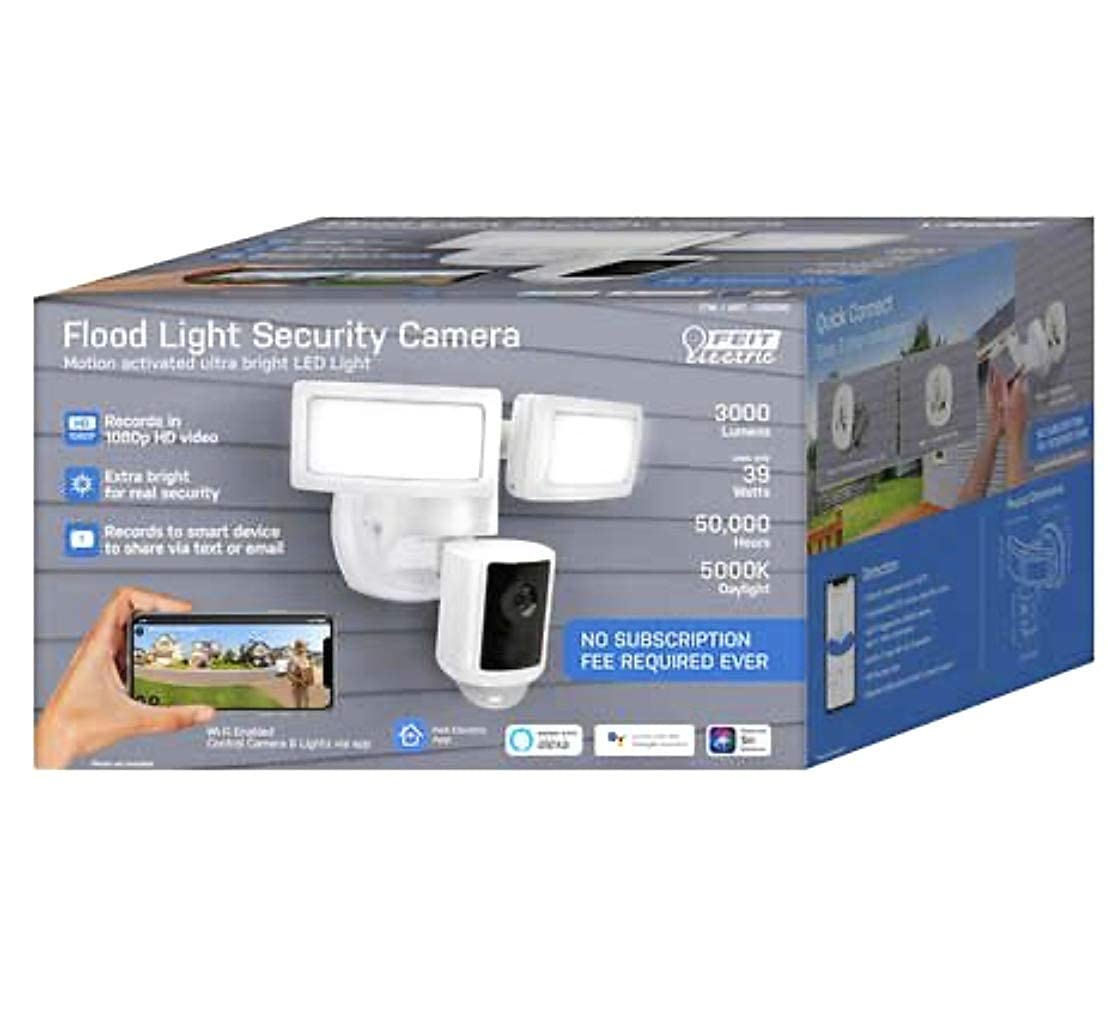 Feit Electric LED 1080P HD Smart Flood Light Security Camera (Renewed)