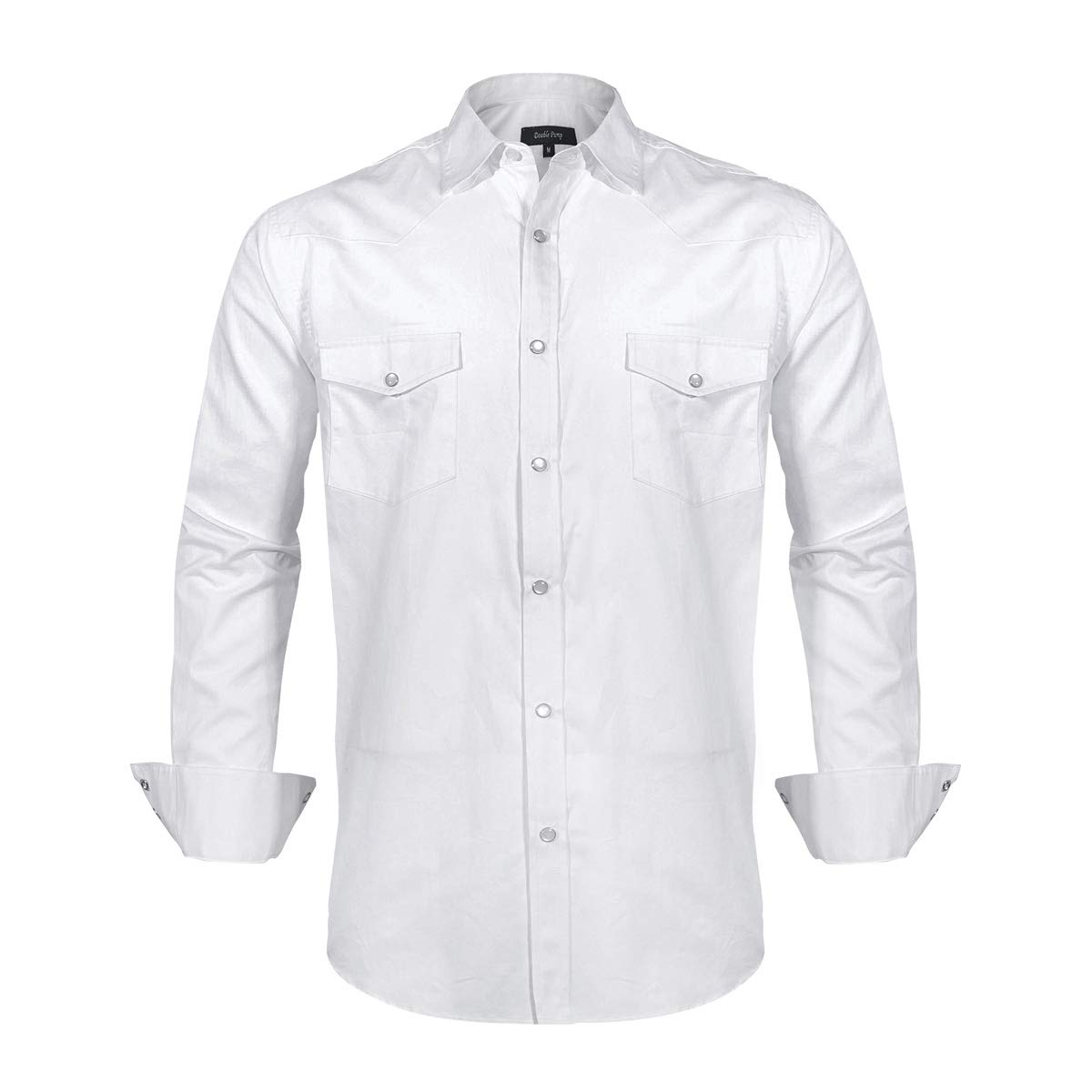 Men’s Western Cowboy Shirts-Long Sleeve Snap Button Plaid Shirt, Regular Fit Cot