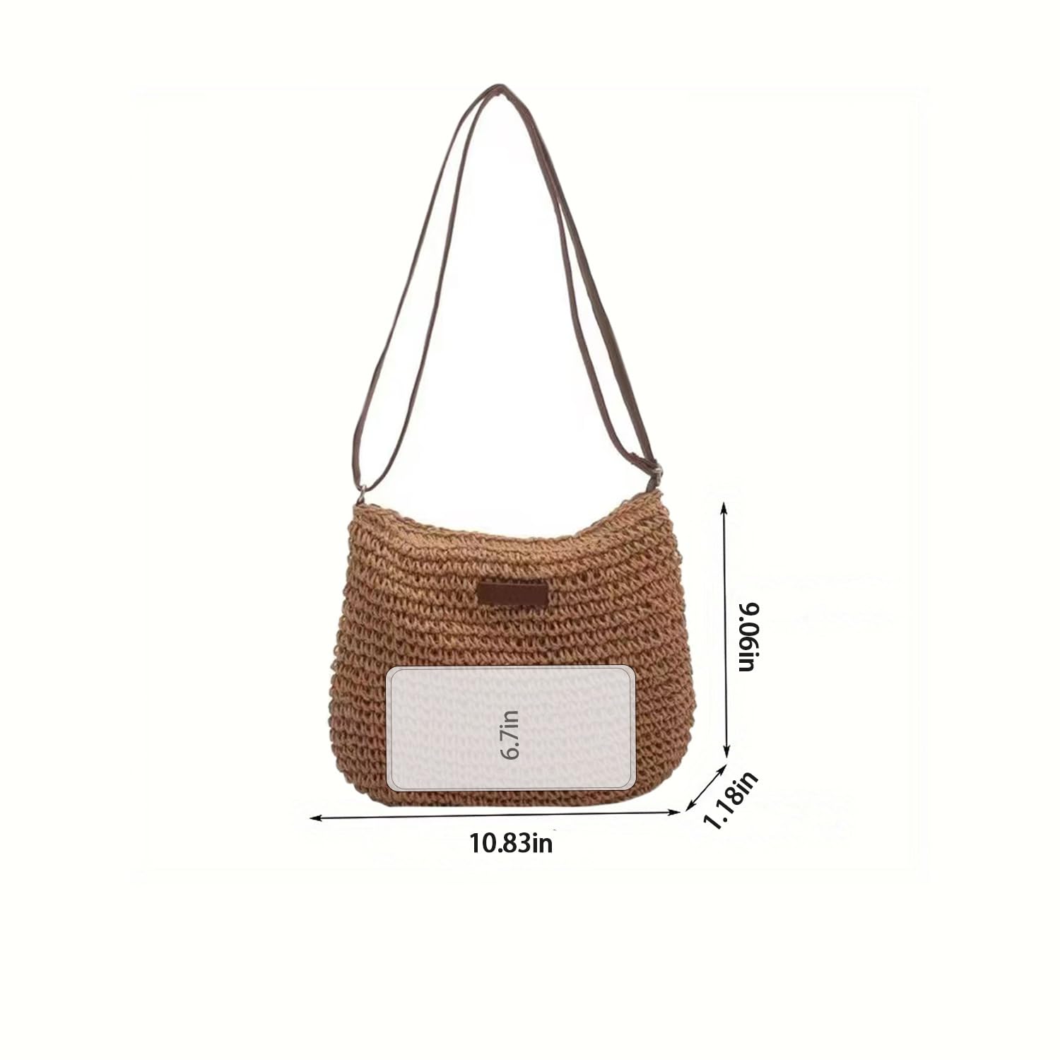 Summer Rattan Crossbody Bags Women Boho Saddle Straw Woven Shoulder Bag Travel C