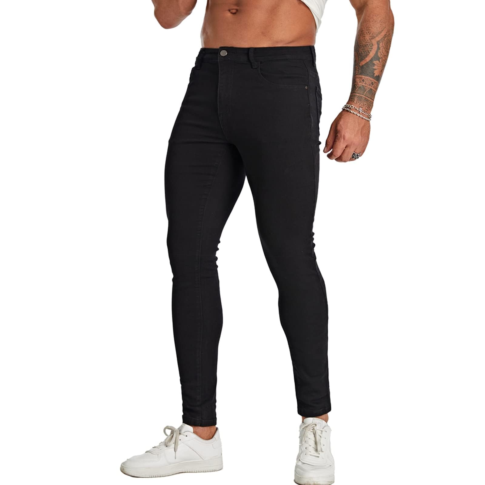 Mens Skinny Jeans Super Stretch Slim Fit Jeans for Men Classic Tapered Leg Denim