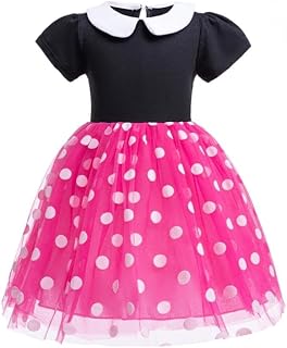 Lito Angels Girl Mouse Polka Dot Princess Dress Costumes Birthday Party Christmas Holloween Fancy Tutu Dresses with Hoop for Hair