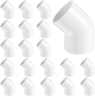 BrightRow 20 Pcs 3/4 Inch 45 Degree Elbow PVC Fittings, 2 Way | Sch40 Furniture Grade, Socket x Socket, PVC Pipe Corner Joints Connector, for DIY Shelf, Greenhouse, Garden Frame Structure