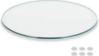 The Better Bevel 24 inch Round Glass Table Top - Clear Tempered Glass Surface Protector - Safe Pencil Polished Edge - Coffee, Dining and End Table