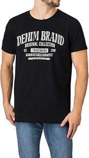 DENIMFY DFNuri Men's T-Shirt Cotton Regular Fit Crew Neck Short Sleeve Summer T-Shirt Logo Black Grey Blue Green Red White Navy Blue S M L XL XXL 3XL 4XL 5XL 5XL
