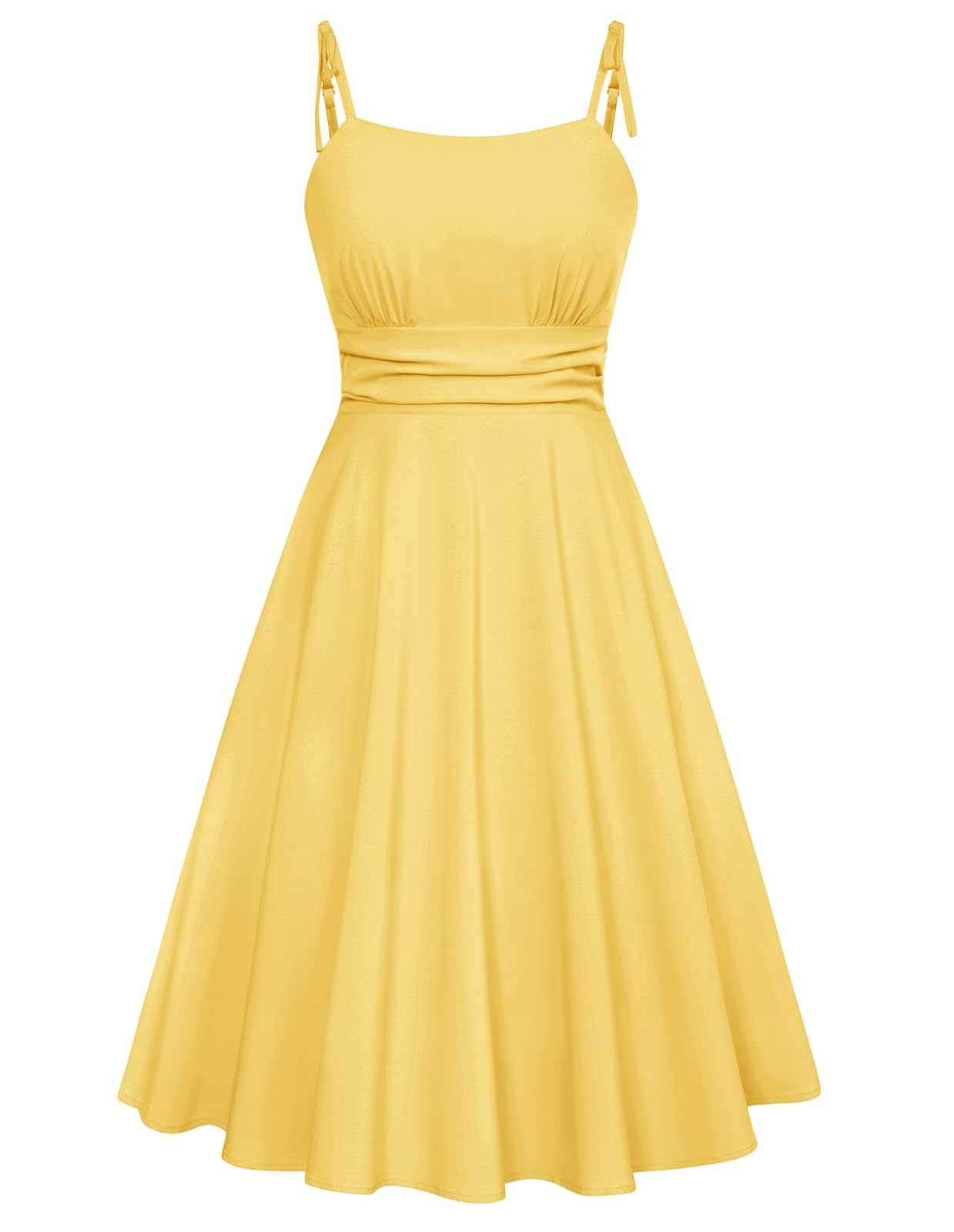 Belle Poque Women's Spaghetti Strap Midi Vintage Tea Party Dress
