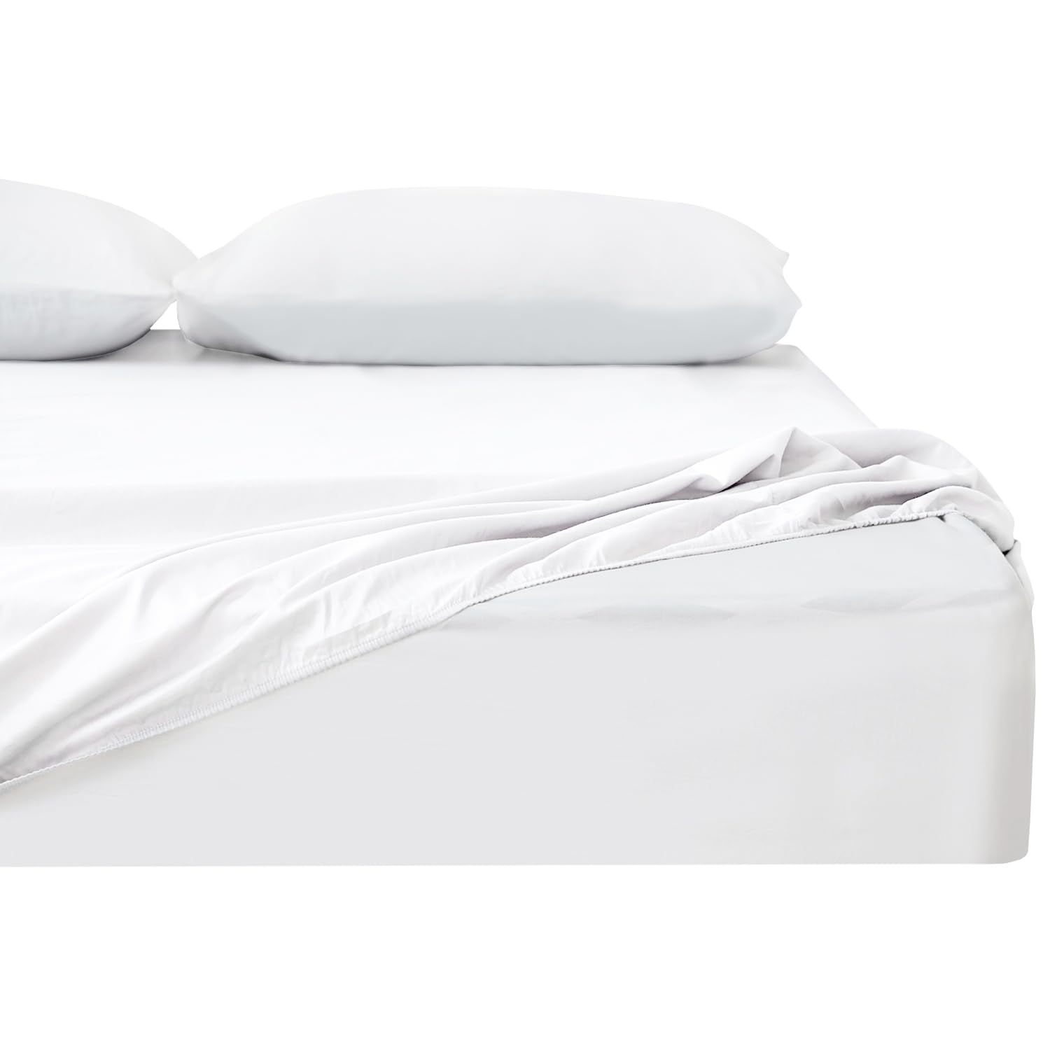 Kumori 100% Cotton Fitted Sheet, No Pilling, Single, Gentle on the Skin, Absorbe