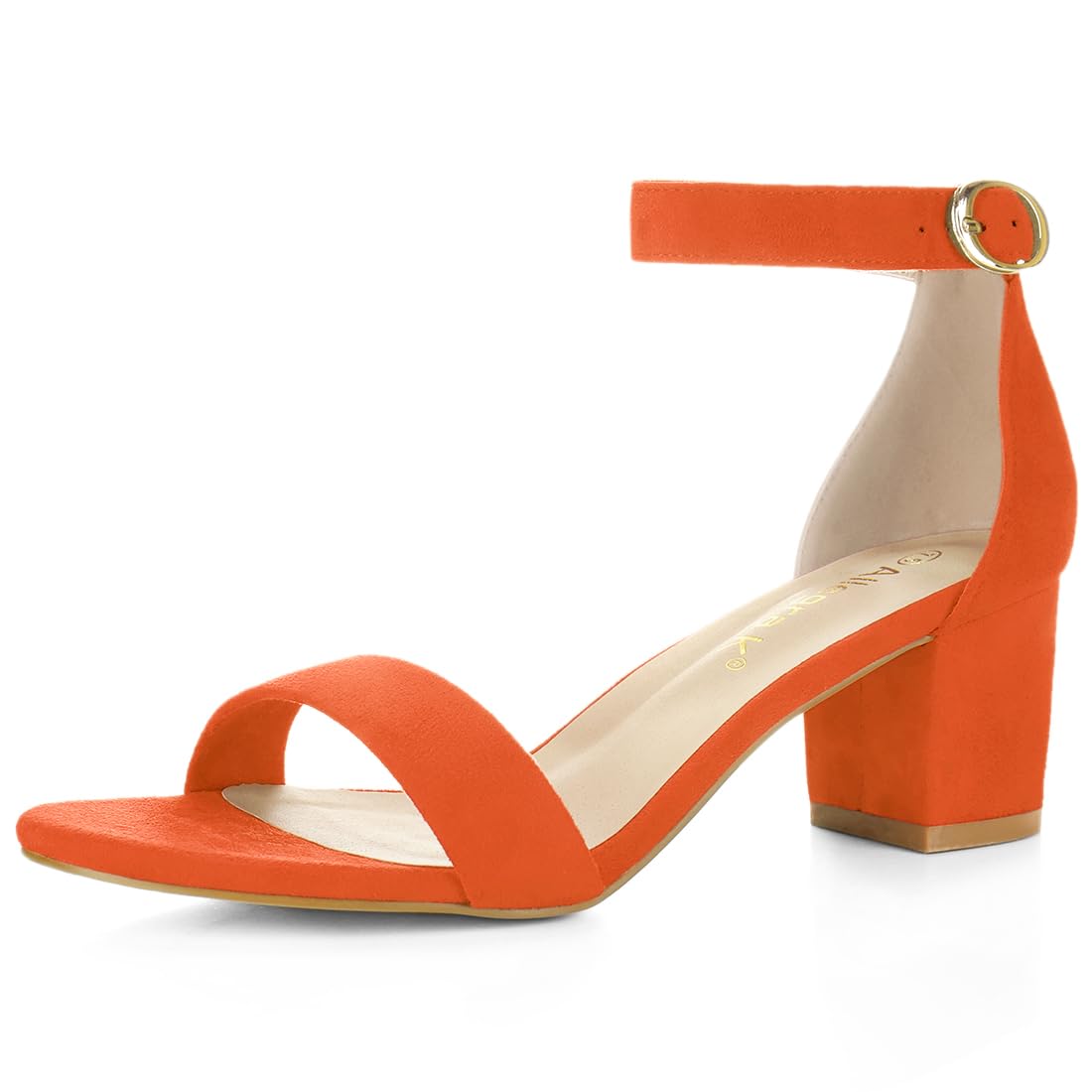 Allegra K Women's Open Toe Block Mid Heel Ankle Strappy Sandals
