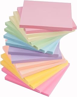 (16 Pads) Sticky Notes, 3x3 inches,Bright Colors Self-Stick Pads | 8 Bright Colors Sticky Note,Recyclable,School Supplies Office Products,Easy to Post for Home,Office,Notebook