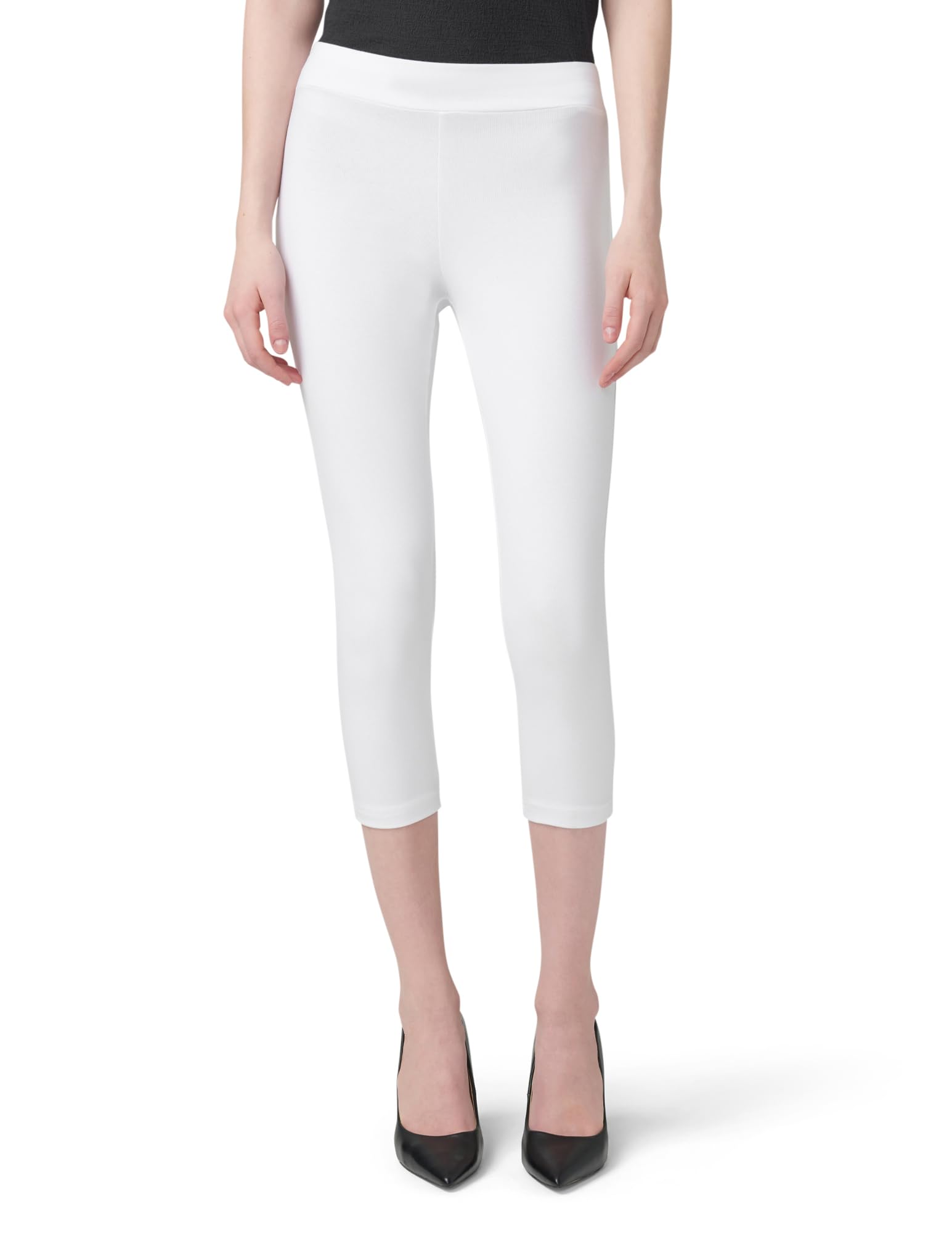 HUE Wide Waistband Blackout Cotton Capri Leggings, Assorted Socks for Women