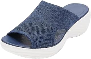 Ulalaza Women's Slippers Flat Open Toe Slides Platform Wedge Sandals Thong Sandals Non-Slip Summer Shoes Toe Post Beach Sandals Casual Sandal Comfy House Slippers Walking Flip Flops