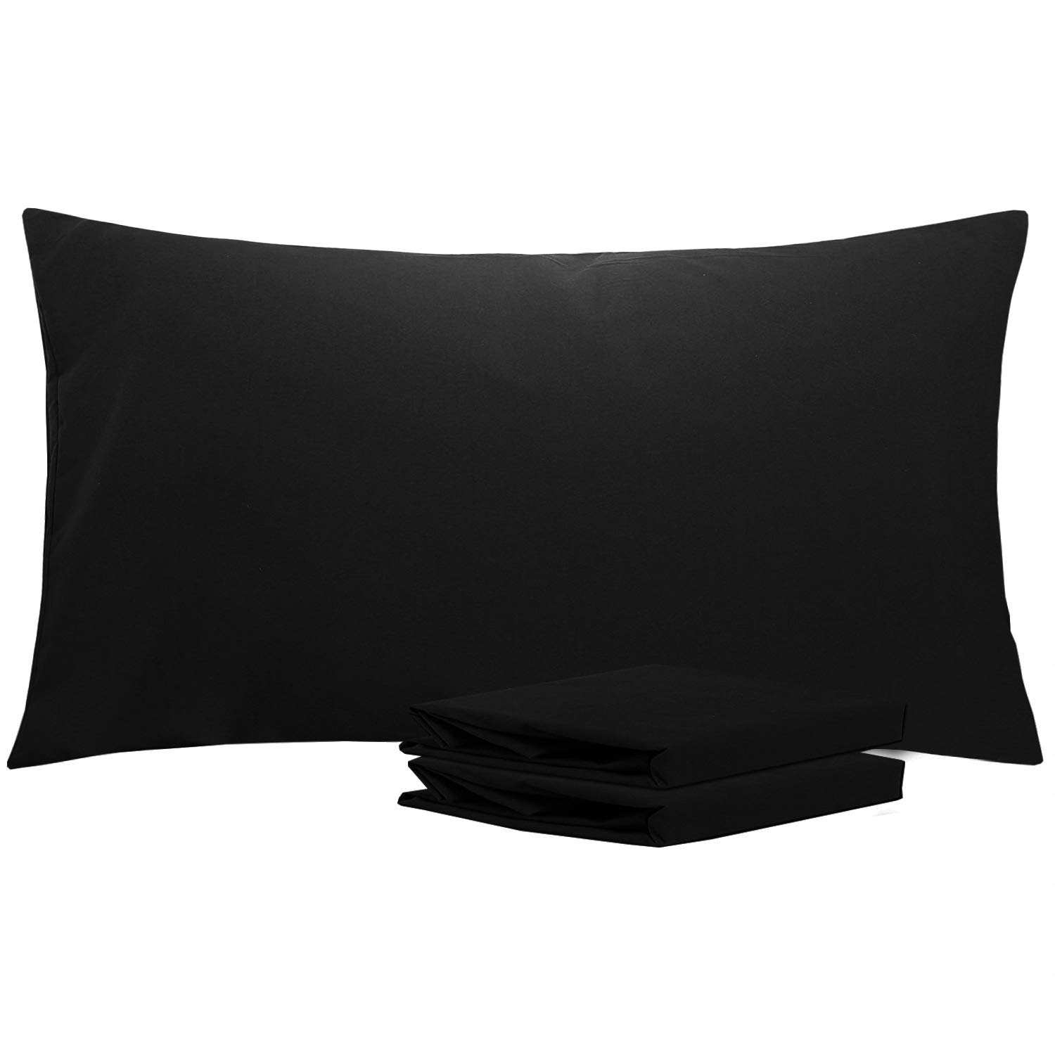 NTBAY Plain Microfibre Pillowcases with 2 Pillow Cases with Soft Envelope Closur