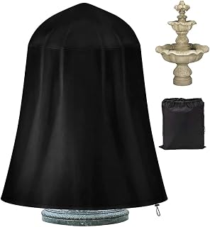 Fountain Cover for Winter Waterproof COOSOO Dustproof Bird Bath Cover with Elastic Locking Drawstring for Outdoor Garden Fountain Statue Weather Resistant