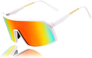 FEISEDY Men Women One Piece Oversized Shield Sports Sunglasses Wraparound Mirror Visor Baseball Cycling Outdoor Glasses B2905
