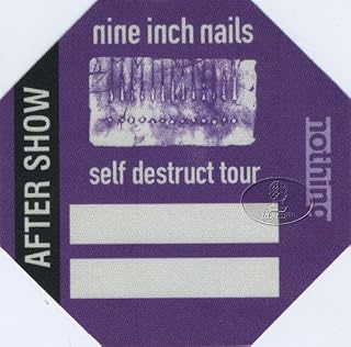 Nine Inch Nails 1994 Self Destruct Backstage Pass ASO