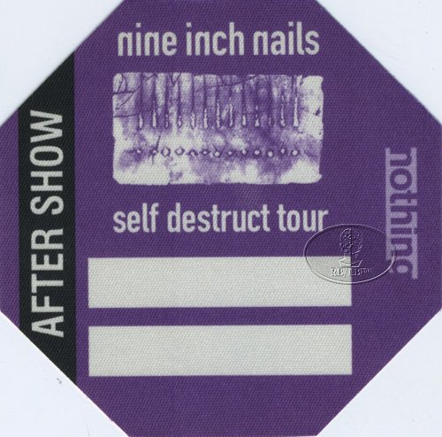 Nine Inch Nails 1994 Self Destruct Backstage Pass ASO