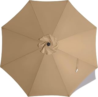 MASTERCANOPY 9ft Replacement Canopy for 8 Ribs - Khaki | Umbrella Cover, Vented Top, Fits 8-Rib/9 Ft Patio Umbrella – Canopy Only (No Pole/Ribs)