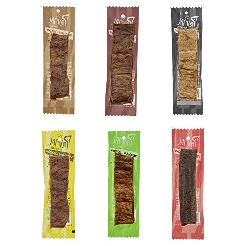 Primal Spirit Vegan Jerky - 6 Flavor Variety 6-Pack, 10g. Plant Based Protein, C