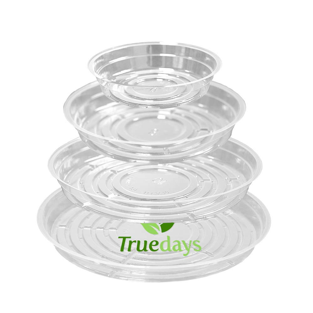 TRUEDAYS 20 Pack Plant Saucers (6 inch / 8inch / 10inch / 12inch) Clear Plant Sa
