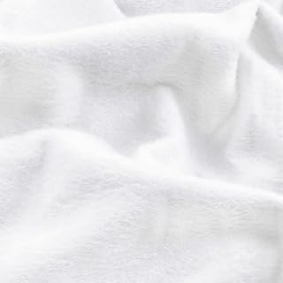 Entisn 1 Yard x 60 Inch White Pre-Cut Minky Fabric, Soft Plush | 100% Polyester, 3mm Pile Retains Warmth, Machine Wash And Tumble Dry, Fade Resistant, Versatile For Blankets Pillows & Crafts