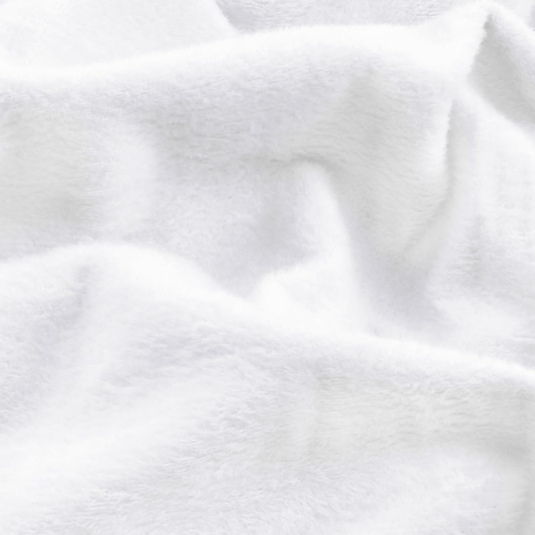 Entisn 1 Yard x 60 Inch White Pre-Cut Minky Fabric, Soft Plush | 100% Polyester,
