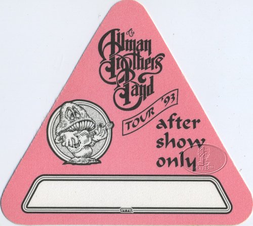Allman Brothers Band 1993 Backstage Pass ASO