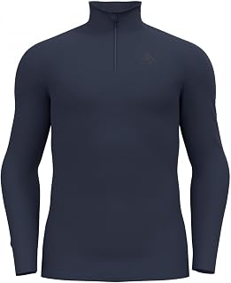 Odlo Thermal Underwear for Men Active Warm I Thermal Long Sleeve Shirt I Thermal Underwear for Skiing Long Sleeve Thermal Shirt with Collar and Half Zip I Men