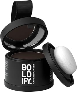 Boldify Hairline Powder, Root Touch Up Hair Color Dark Brown 4g | Instantly Fills Thinning Hair & Sparse Hairlines - Root Cover Up for Gray Hair - Water-Resistant, Sweat-Proof 24-Hour Wear
